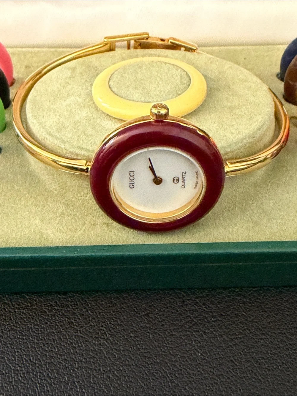 Gucci Women's Interchangeable Bangle Watch - Burgundy Bezel